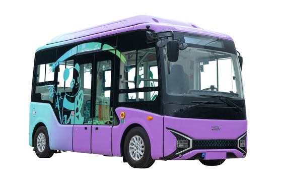 Kualitas  Electric Mini Buses Zero Emission Minibus Passenger Capacity 11 Seaters Battery Capacity 80kwh pabrik