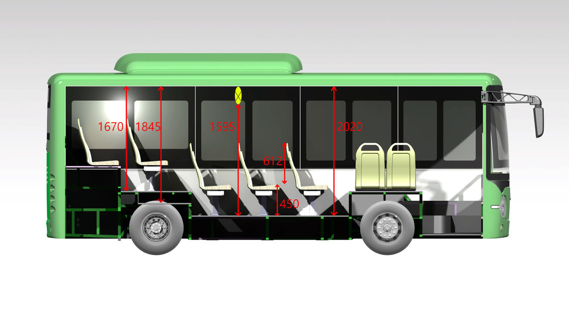 Bus Mini Listrik Baterai 122,2 Kwh Untuk Transportasi Ramah Lingkungan 6,6m