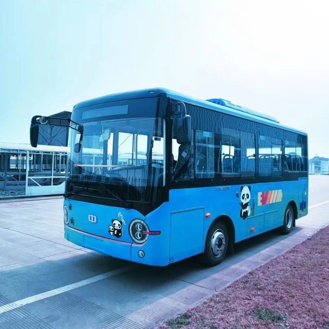 6.6m Electric Mini Bus Battery Charging Vehicle LHD RHD 23 Seater Untuk Layanan Shuttle