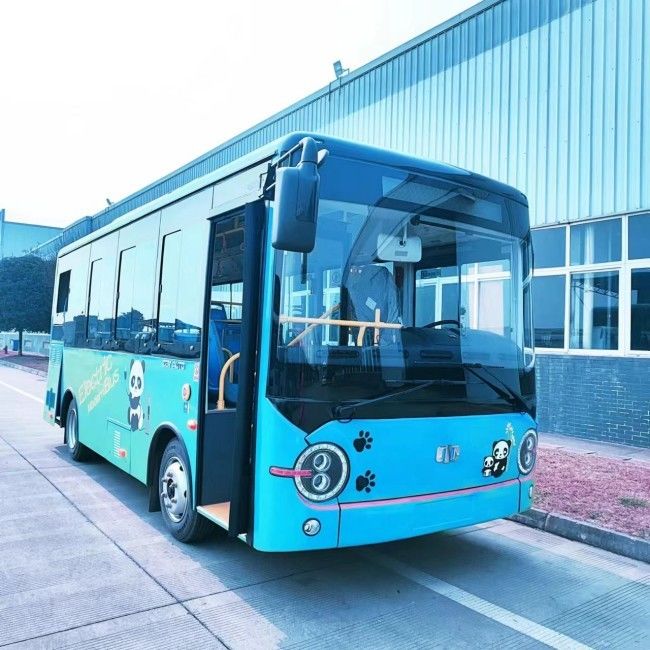 6.6m Electric Mini Bus Battery Charging Vehicle LHD RHD 23 Seater Untuk Layanan Shuttle