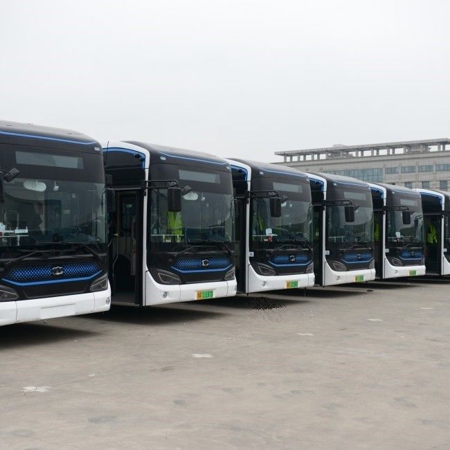 LHD Electric 36 Seater Luxury Passenger Bus dengan wheelbase 12m dan 6200mm untuk perjalanan kota yang nyaman