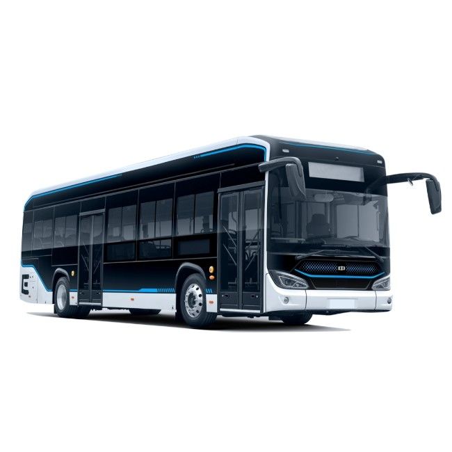 Jarak 230km Bus listrik murni Bagian depan dan belakang Sistem rem cakram Defroster listrik