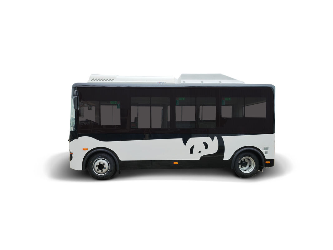 5.9m Electric Minibus 14 Seat Low Floor Buses bus hijau untuk Transportasi Umum.