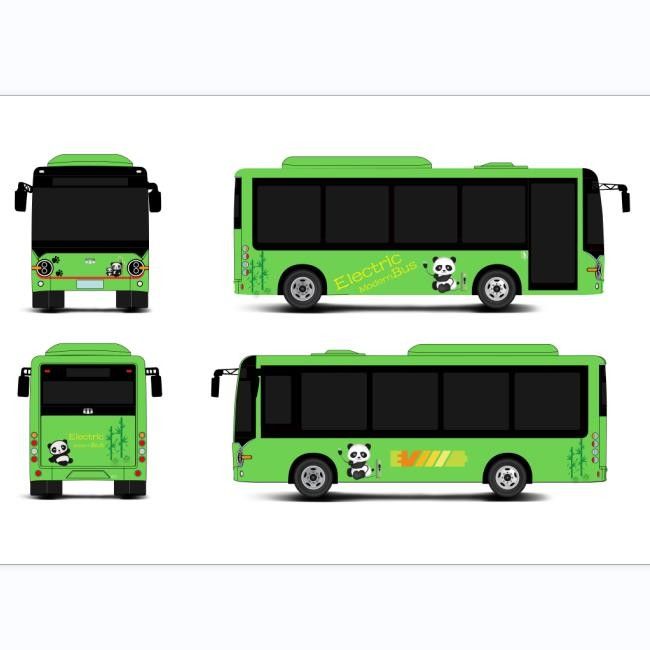 6630*2200*2925 Dimensi Electric Minibus E Bus 6.6m Baterai Bus listrik untuk transportasi umum