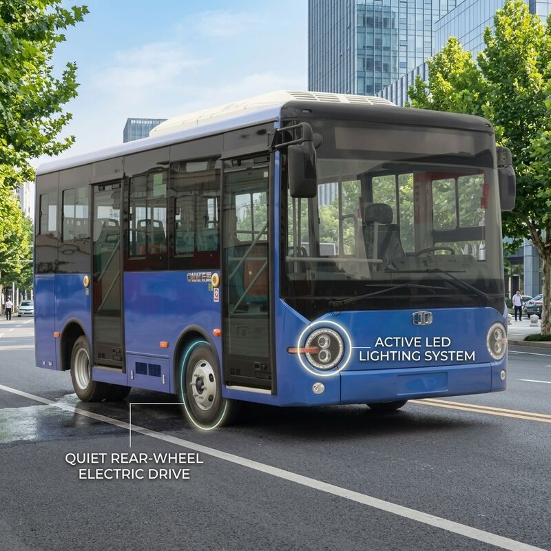 5.9M 14 kursi Battery Electric City Bus Kendaraan listrik murni untuk bus angkutan umum ke pusat kota.
