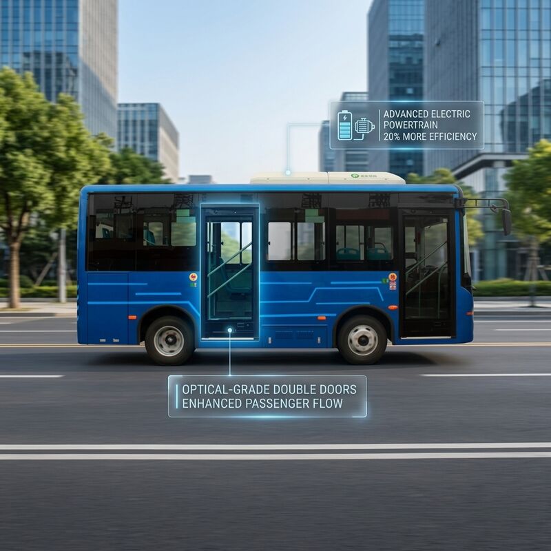 5.9M 14 kursi Battery Electric City Bus Kendaraan listrik murni untuk bus angkutan umum ke pusat kota.