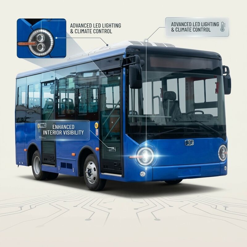 Bus Listrik Murni 6m 16 Kursi dengan Baterai 95,25 kWh dan Jarak Tempuh 180km untuk Transportasi Publik