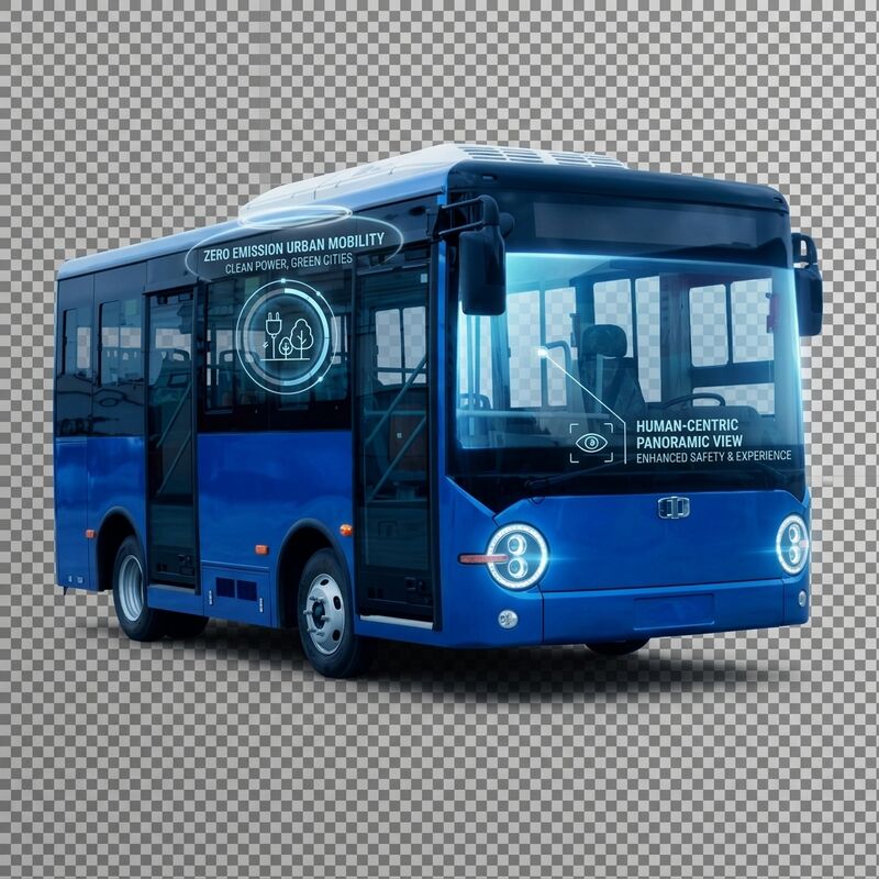 6.6m Panjang Bus Listrik Murni 16 Kursi dengan Jarak Tempuh 180km untuk Transportasi Umum Perkotaan