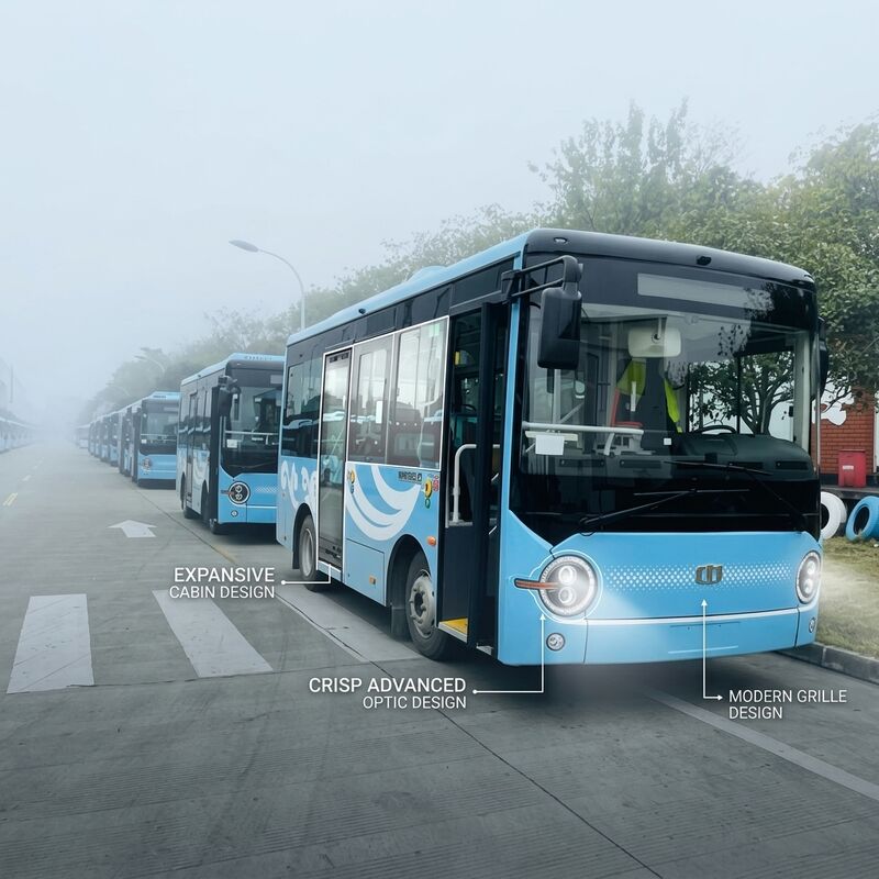 6.6m Bus Listrik Baterai 19 tempat duduk 95.25kWh jangkauan jauh ramah lingkungan.