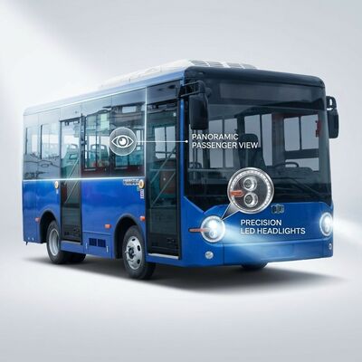6.6m Panjang Bus Listrik Murni 16 Kursi dengan Jarak Tempuh 180km untuk Transportasi Umum Perkotaan
