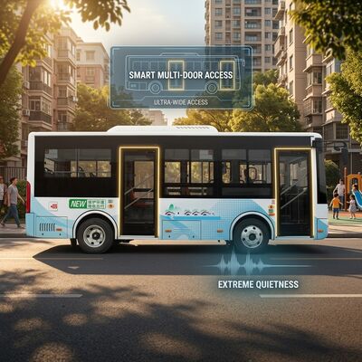 6.6m Electric City Bus New Energy 270KM Mileage 16 Seater menerima kustomisasi.